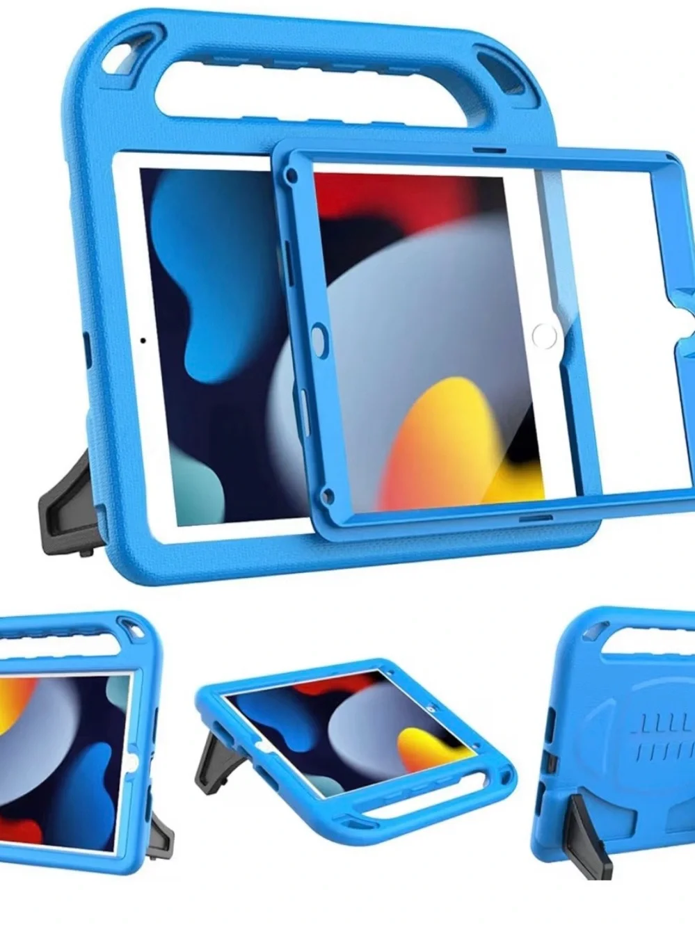 Mou Blue Shockproof Kids Tablet Handle Case